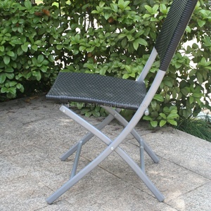 Leisure Modern 3pcs Steel <b>Rattan</b> Foldable Garden <b>Bistro</b> <b>Set</b> Outdoor Furniture 1 Year Warranty for Balcony Hotel School Use - Product Image 5