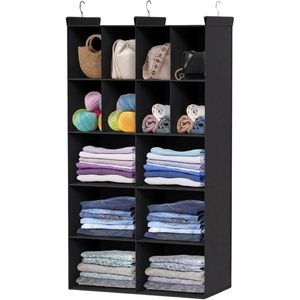 Organizador de Armario Colgante con 14 Compartimentos, 33x15x85cm, Almacenamiento de Ropa de Tela No Tejida para Dormitorio - Product Image 1