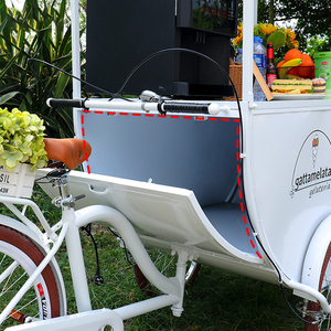 รถขายอาหารเคลื่อนที่แบบมินิ ทำจากไฟเบอร์กลาสและอะลูมิเนียม ปรับแต่งได้ เหมาะสำหรับขายกาแฟ ไอศกรีม อาหารจานด่วน ขนมหวาน ฮอทดอก มันฝรั่งทอด ใช้กลางแจ้ง พร้อมบาร์และเครื่องทำเจลาโต้ - Product Image 2