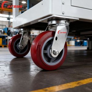 Roulettes rigides en acier robuste Carsun de 5 pouces, roulettes pivotantes en polyuréthane, surface galvanisée pour équipements et chariots - Product Image 4