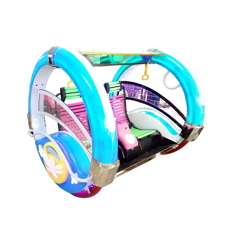 Amusement Park Ride Swing 360 Rolling Car Simulator For Fun 360 Degree Rotation Happy Rolling Car With Led Light