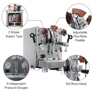 Machine à café expresso professionnelle en acier inoxydable à double chaudière E61 Rocket E61 avec tête de brassage et mousseur à lait électrique - Product Image 6
