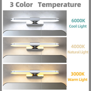Lámpara de pared de latón de lujo para espejo de baño, iluminación frontal sobre el espejo, aplique decorativo de pared, luz LED para cuadros - Product Image 4