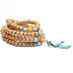 Bracciale/Maglia di Preghiera Mala 108 Perle Bodhi Luna e Stella Fatta a Mano all'Ingrosso - Fornitore Cinese - Product Image 1