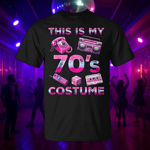 Questa è la mia maglietta per costume anni '70, stile retrò, nera, per adulti, unisex - Product Image 3