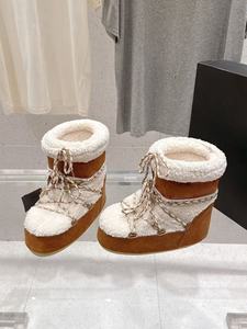 Chaussures d'hiver décontractées de qualité supérieure, bottes en coton, bottes de neige, doublure en tissu chaud, anti-gel pour le ski - Product Image 4