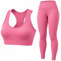 Ensemble de yoga et de fitness deux pièces, soutien-gorge de sport compressif avec leggings taille haute, vêtements de sport flexibles pour l'entraînement et la gym, pour femmes