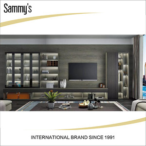 Mobile TV di Lusso in Legno con Ante Elettriche a Scomparsa per Soggiorno e <span class=keywords><strong>Cucina</strong></span>, <span class=keywords><strong>Vetrina</strong></span> Contemporanea - Product Image 5