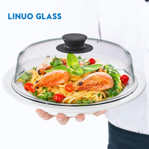 Coperchio Antispruzzi LINUO in Vetro Borosilicato di Alta Qualità, Riutilizzabile, Resistente al Calore, Adatto per Microonde, Congelatore e Lavastoviglie - Product Image 2