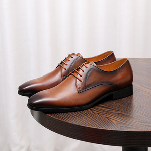 Zapatos de cuero casuales de negocios de nuevo estilo para hombre, zapatos formales de cuero negro hechos de cuero genuino para hombre, diseño transpirable - Product Image 4