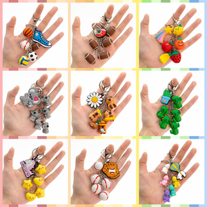 Porte-clés <span class=keywords><strong>en</strong></span> caoutchouc mignon <span class=keywords><strong>en</strong></span> forme d'étoile, accessoires multi-breloques colorés, thème plage, été, anime, étanche, alien, pour usage quotidien, cadeau pour amis et famille - Product Image 2