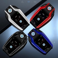 Clé de voiture intelligente à écran tactile à 4 boutons en ABS, clé de voiture intelligente à écran LCD, démarrage à une touche, prise en charge de l'entrée sans clé