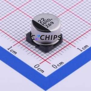 Condensateur électrolytique en aluminium SMD EEEHD1H220P, SMD, D8xL6.2mm 22uF 20% 50V 50mA-100kHz - Product Image 1