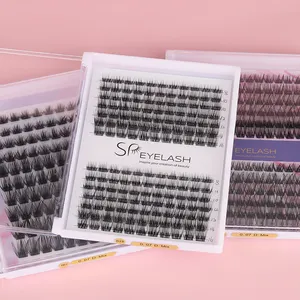 SP EYELASHDIYクラスターエクステンション厚手の18mmボリュームナチュラルラッシュPTB素材CDカールメイクアップ用にセグメント化