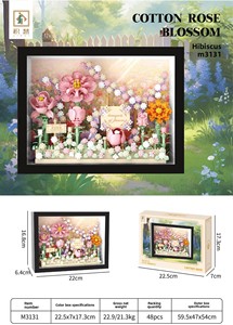 Marco <span class=keywords><strong>de</strong></span> Fotos Sakura con Luz LED 3D, Bloques <span class=keywords><strong>de</strong></span> Construcción, Rompecabezas <span class=keywords><strong>de</strong></span> Plástico Hecho a Mano, Decoración para Oficina, Regalo <span class=keywords><strong>de</strong></span> Cumpleaños, Juguete DIY - Product Image 6