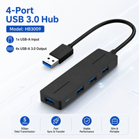 Hub USB 3.0 4-en-1 HB3009, Répartiteur de Données Haute Vitesse 5 Gbit/s USB-A vers 4 Ports avec Puce GL3510 pour PC Portable et Ordinateur de Bureau