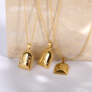 Collar de Joyería de Moda con Horóscopo Personalizado, 12 Signos del Zodiaco, Forma de Campana, Chapado en Oro, Acero Inoxidable, Circonita Cúbica - Product Image 6