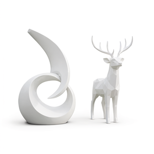 Sculpture abstraite personnalisée en fibre de verre, statue de cerf géométrique pour la décoration de parcs et de jardins - Product Image 2