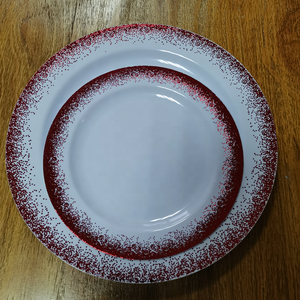 100 assiettes jetables dorées, argentées et rouges en PS sans BPA, motif à pois, pour la rentrée scolaire, marque Sweet Dew - Product Image 2