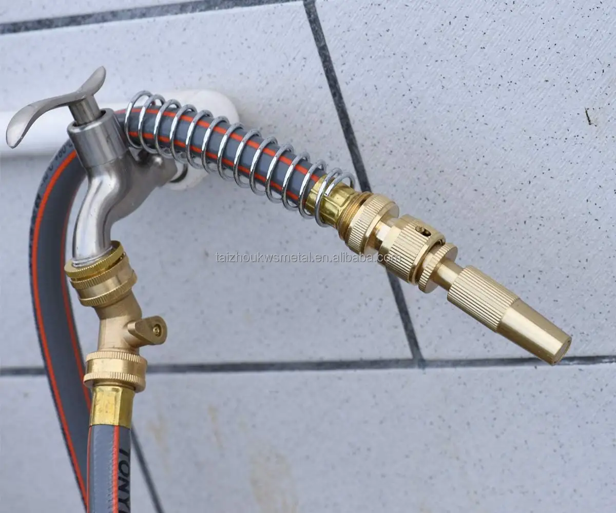 Garden adjustable hose nozzle brass water spray gun