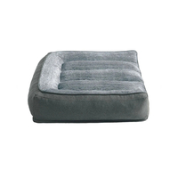 Lit pour animaux de compagnie en fourrure de lapin courte et moelleuse grise de haute qualité, design simple et tendance, pour chien, usage intérieur - Vente chaude