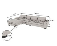 QIFAN - Juego de Sofás Modulares en Forma de L, Estilo Italiano, Moderno, para Sala de Estar, con Chaise Longue y Cama Plegable