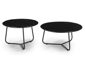 Juego de mesas de centro modernas de hierro/madera, juego de 2 mesas de centro redondas, muebles de sala de estar a precio de mayoreo. - Product Image 4