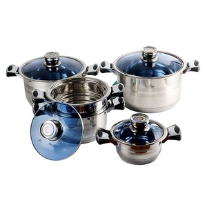 Juego de Ollas y Sartenes de Acero Inoxidable de Lujo Moderno, Antiadherentes, con Patrón de Panal de Abeja Texturizado, Aptas para Inducción, 23 Piezas, Venta al Por Mayor - Product Image 1