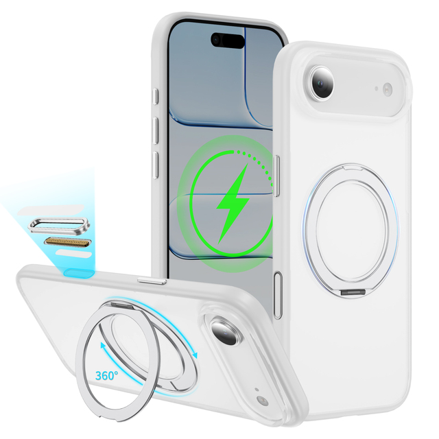 For iPhone Air Magnetic Ring Stand Case With AI Camera Control Button Matte Shockproof Mobile Phone Cover for iPhone 17 Pro Max