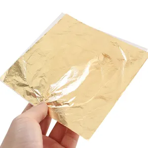 Grosir 16*16Cm #2.5 86% Foil Daun Tembaga Imitasi Daun Emas untuk Furnitur Penyepuhan Lukisan Seni Kuku Foil Daun Emas