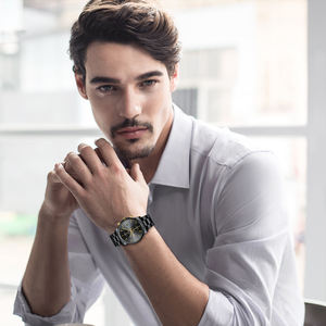 男性用クォーツ時計NIBOSI 2612ステンレスバンド防水手首男性用高級クラシック - Product Image 6