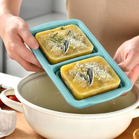 Bac à glaçons en silicone pliable et épaissi avec échelle graduée, hermétique, pour la préparation des repas, le contrôle des portions, le congélateur et la conservation des aliments pour bébés