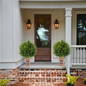 Cây Bách nhân tạo cây cảnh ngoài trời màu xanh lá cây giả cây tuyết tùng bụi cây UV kháng giả cây bụi nhà máy cho trước hiên trang trí nội thất - Product Image 5