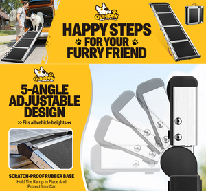 Rampe pour chien extra longue 2025, 71 pouces, design pliable réglable, surface antidérapante, capacité de 330 lb pour voitures, accessoires pour animaux de compagnie - Product Image 5