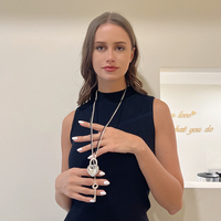 TongLing exagéré Unique pull collier grand Double circulaire pendentif collier pour la vente en gros