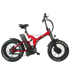 安洛奇工厂价格20*4.0英寸可折叠Ebike雪地轮胎48V250W折叠电动自行车双电机成人