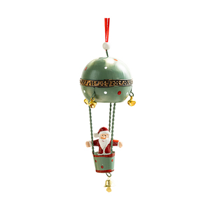 Christmas Decorations Wrought Iron Pendant Old Snowman Elk Hot air <b>Balloon</b> Creative Wind Chime Pendant Christmas Tree Ornaments - Product Image 6