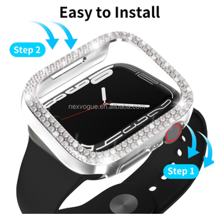 Étui de montre en plastique respirant avec protection d'écran complète en cristal double diamant de luxe pour montre 38/40/44/<span class=keywords><strong>45</strong></span>/46/49 - Product Image 4