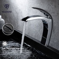 Robinet de lavabo de salle de bain en cuivre de luxe à levier unique chromé Bravat, vente en gros