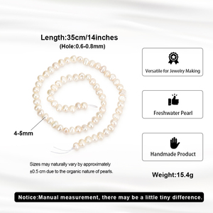 린틴 PP5 4A 양식 담수 진주 도매 불규칙 원형 진주 비즈 쥬얼리 제작용 - Product Image 3