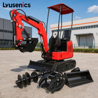 Mini Excavator Crawler Lyusenics 800kg Bersertifikasi CE dengan Mesin dan Transmisi KOOP untuk Penggunaan Pertanian, Kebun, dan Ladang