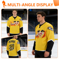 Maillot de hockey à rayures en sergé Logo de l'équipe Maillot de hockey Broderie personnalisée Uniforme pour le hockey sur glace