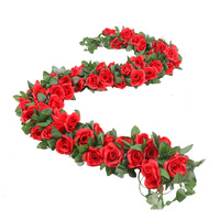 Guirlande murale de fleurs artificielles en soie, rose et fleur de cerisier, 45 têtes, plante décorative pour plafond, moulage par injection, mariage, maison