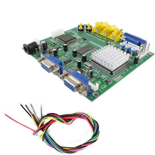 GBS-8220 EGA/CGA to VGA Low to High Resolution Conversion Board High Definition Dual Output Conversion Card Board GBS-8220