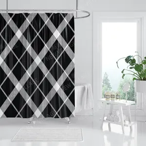 Household waterproof fabric shower curtain minimalist style shower curtain