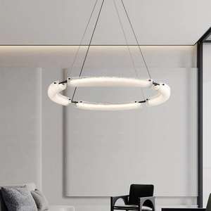Anneau led lustres salon chambre moderne plafond en verre rond suspensions - Product Image 1