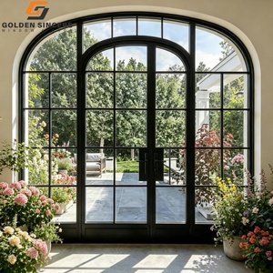 Porte française double cintrée sur mesure GS avec vitrage pour une entrée élégante de la maison - Product Image 4