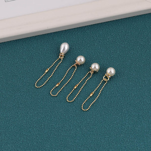 Breloques en chaîne de perles en forme de goutte d'eau, pendentif plaqué or de qualité AA pour la fabrication de bijoux DIY, usage quotidien unisexe - Product Image 1
