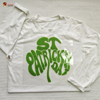 Patchs thermocollants personnalisés trèfle à quatre feuilles et lettres pour la Saint-Patrick, en chenille grande taille, pour vêtements, t-shirts, sweats à capuche, chapeaux, denim