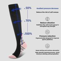 Chaussettes de sport unisexes personnalisées, hautes jusqu'au genou, imprimées, tricotées, avec logo, pour la course à pied, le sport, le cyclisme en plein air, séchage rapide